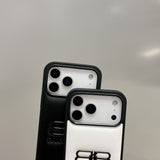 BB Black & White Leather iPhone Case