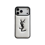Saint Black & White Leather iPhone Case