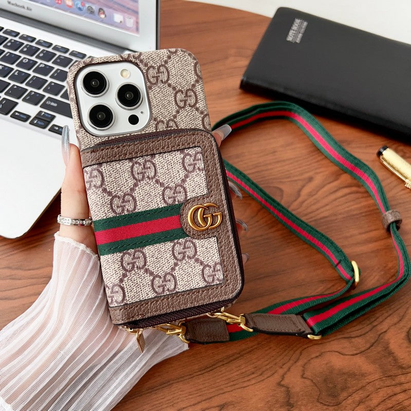 Lou GG Card Holder Chain iPhone 17 Case