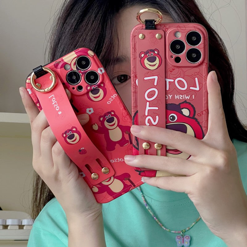 Lotso Pink Bear Wristband iPhone Case