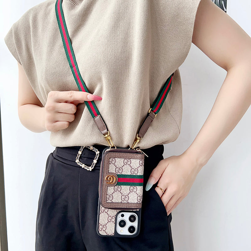 Lou GG Card Holder Chain iPhone 17 Case