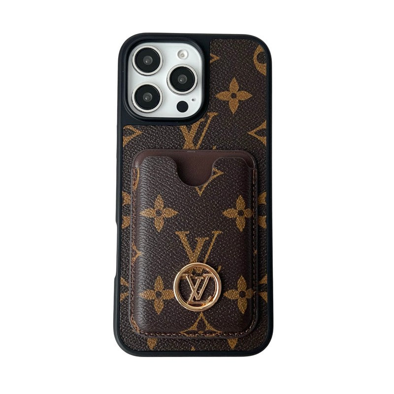 Lou GG New Card Holder Black Camera Cover iPhone 17 Case