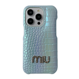 Miu Crocodile Leather Pattern iPhone Case