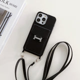 H Card Bag Leather Crossbody iPhone Case