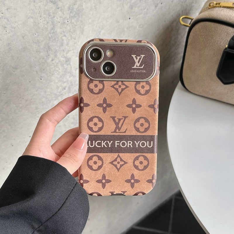 Lou Brown & Black Classic Leather iPhone Case
