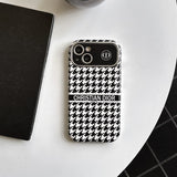 CD White & Brown Color Leather iPhone Case