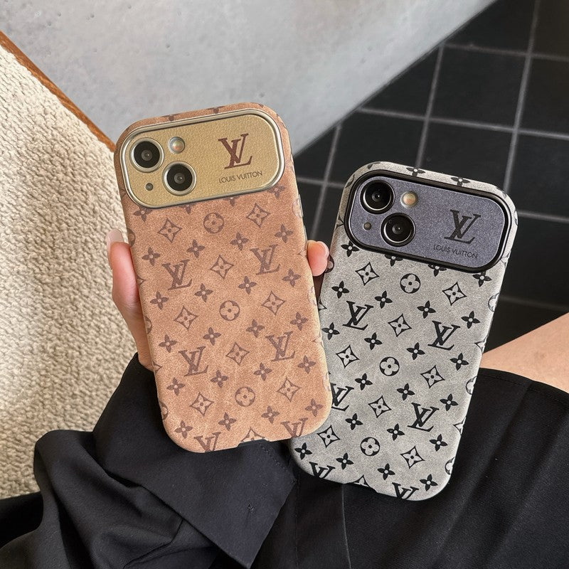 Lou Brown & Black Classic Leather iPhone Case