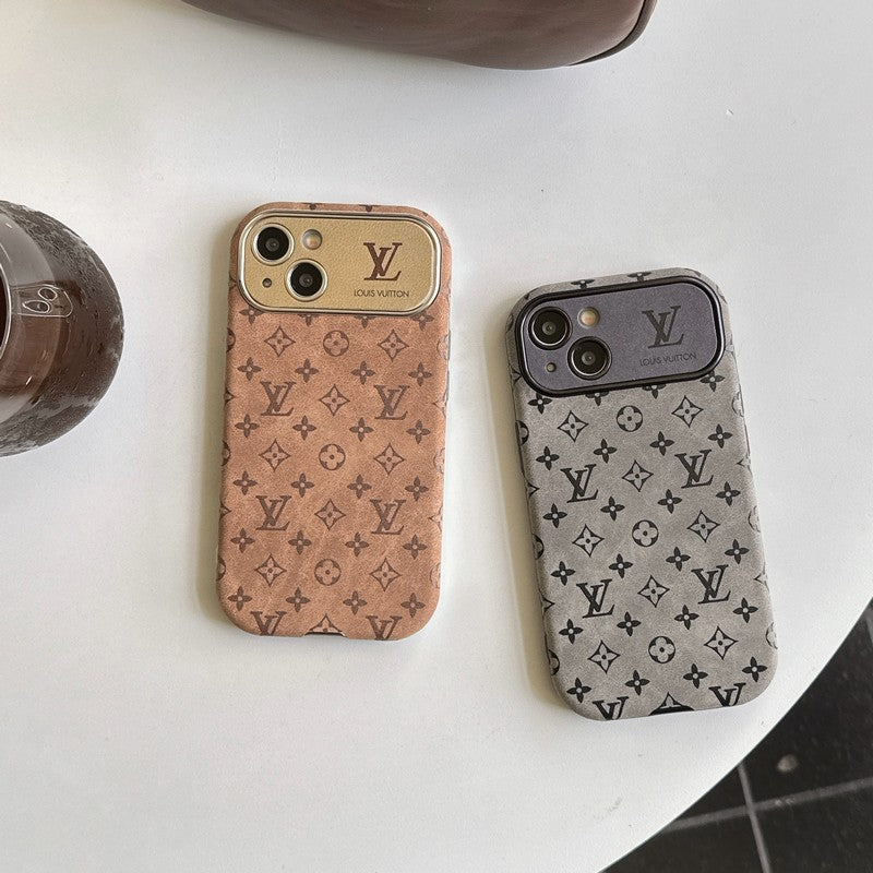 Lou Brown & Black Classic Leather iPhone Case