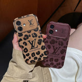 Lou Brown & Purple Color Leather iPhone Case