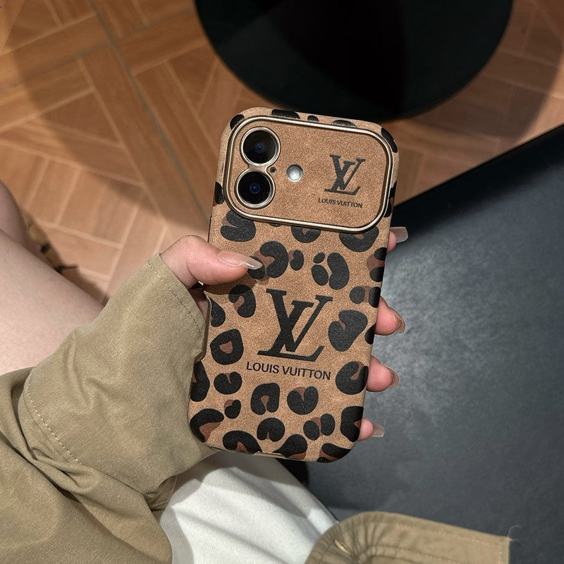 Lou Brown & Purple Color Leather iPhone Case