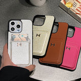 H Card Holder Leather iPhone Case