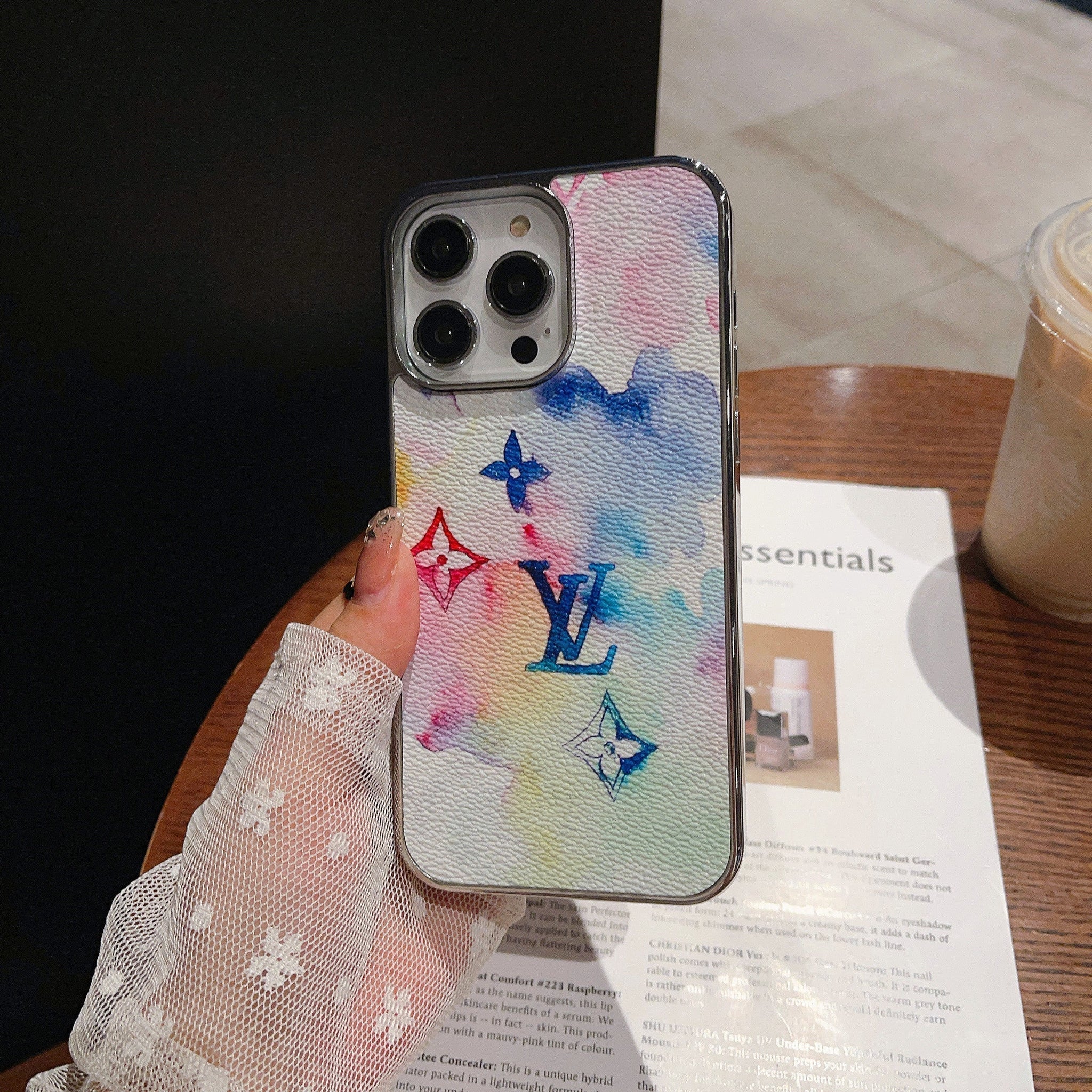 Lou Lattice Leather iPhone Case