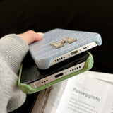 H Crocodile Pattern Color Leather iPhone Case