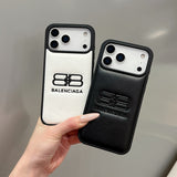 BB Black & White Leather iPhone Case