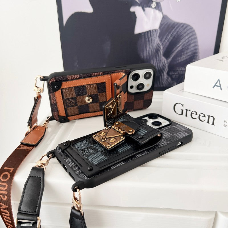 Lou Brown Crossbody Chain iPhone Case