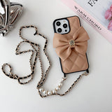 CC Crossbody Scarves Leather iPhone Case