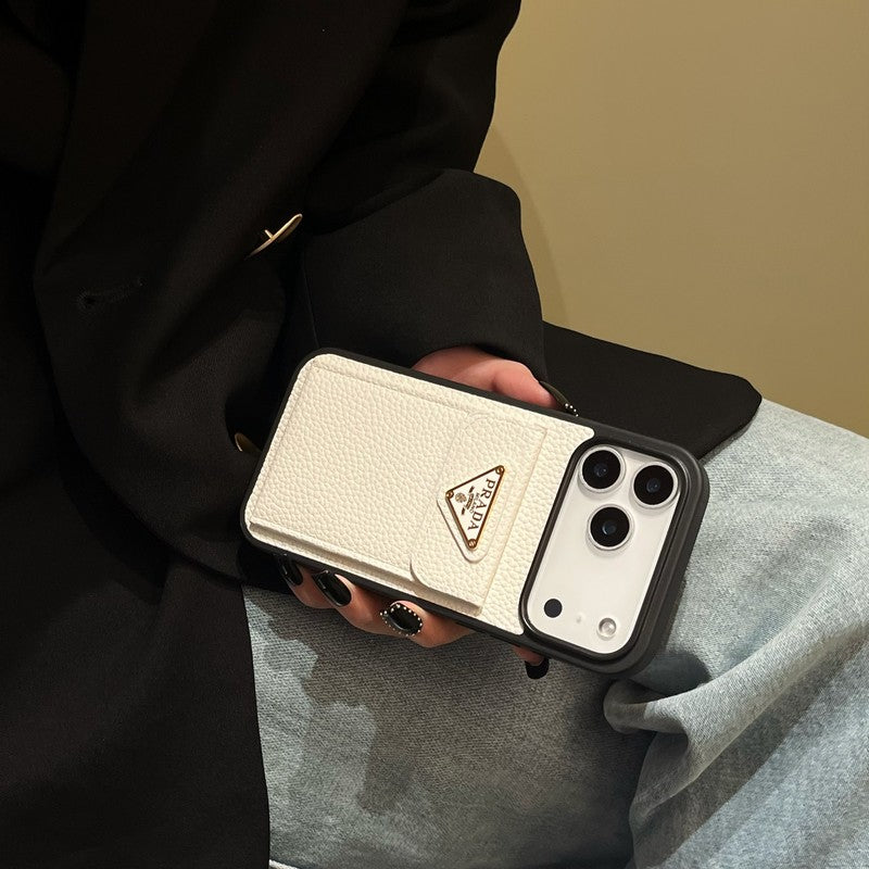 Pra Color Leather Card Bag iPhone Case