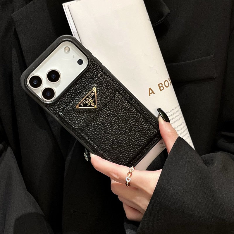 Pra Color Leather Card Bag iPhone Case