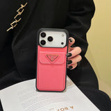 Pra Color Leather Card Bag iPhone Case