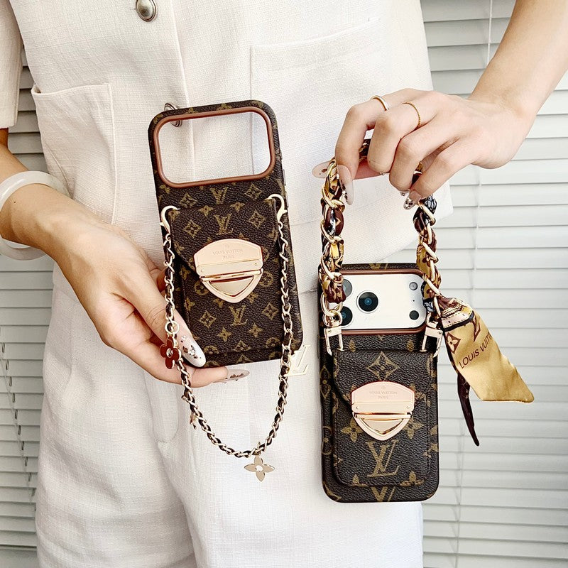 Louis Gold Card Bag Silk Scarves iPhone Case