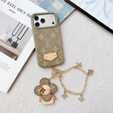 Louis Color Series Denim Gold Chain iPhone Case