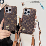Lou Card Bag Crossbody Rose Gold iPhone Case