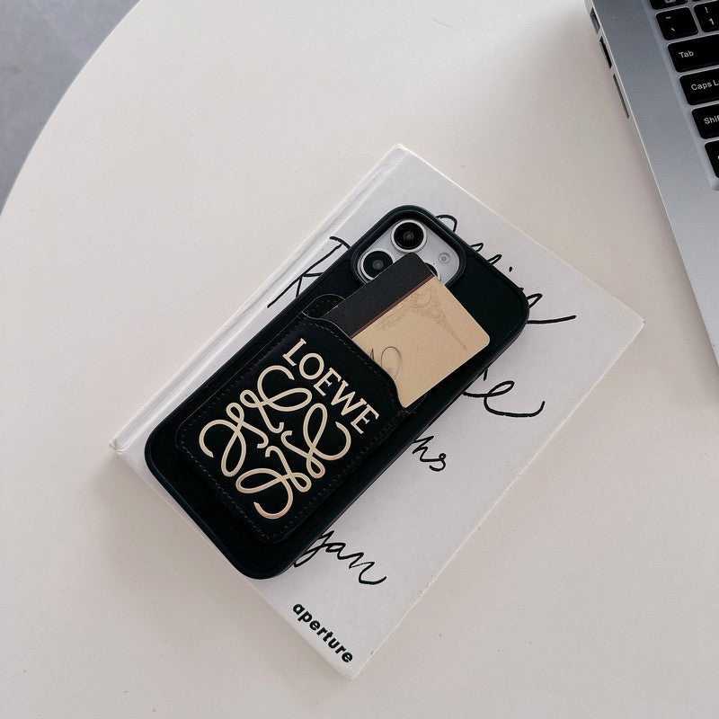 Loe Black & Brown Card Bag iPhone Case