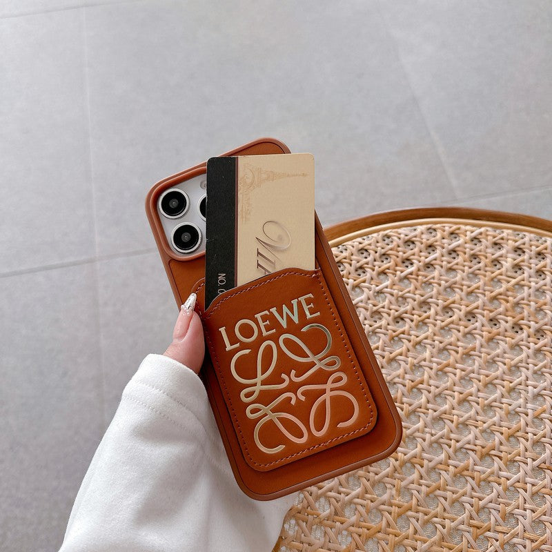 Loe Black & Brown Card Bag iPhone Case