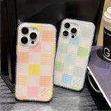 Lou Pink & Blue Checkerboard iPhone Case
