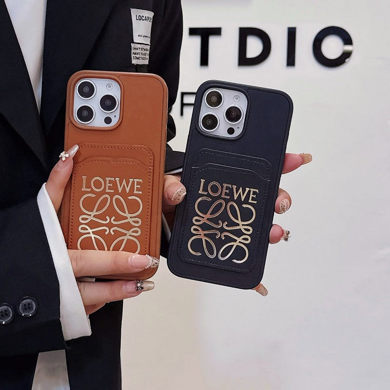 Loe Black & Brown Card Bag iPhone Case