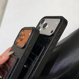 Pra Black Leather iPhone Case