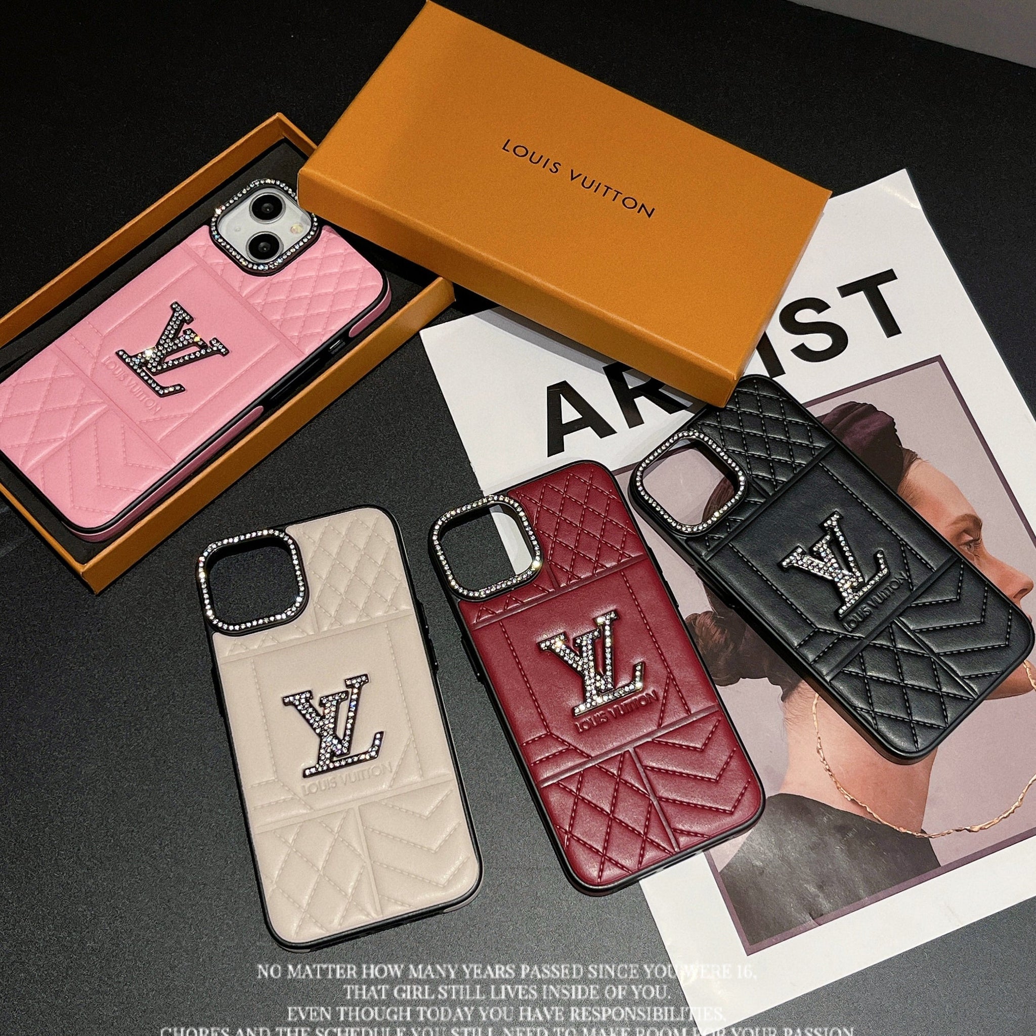 Lou Rhombus Leather iPhone Case
