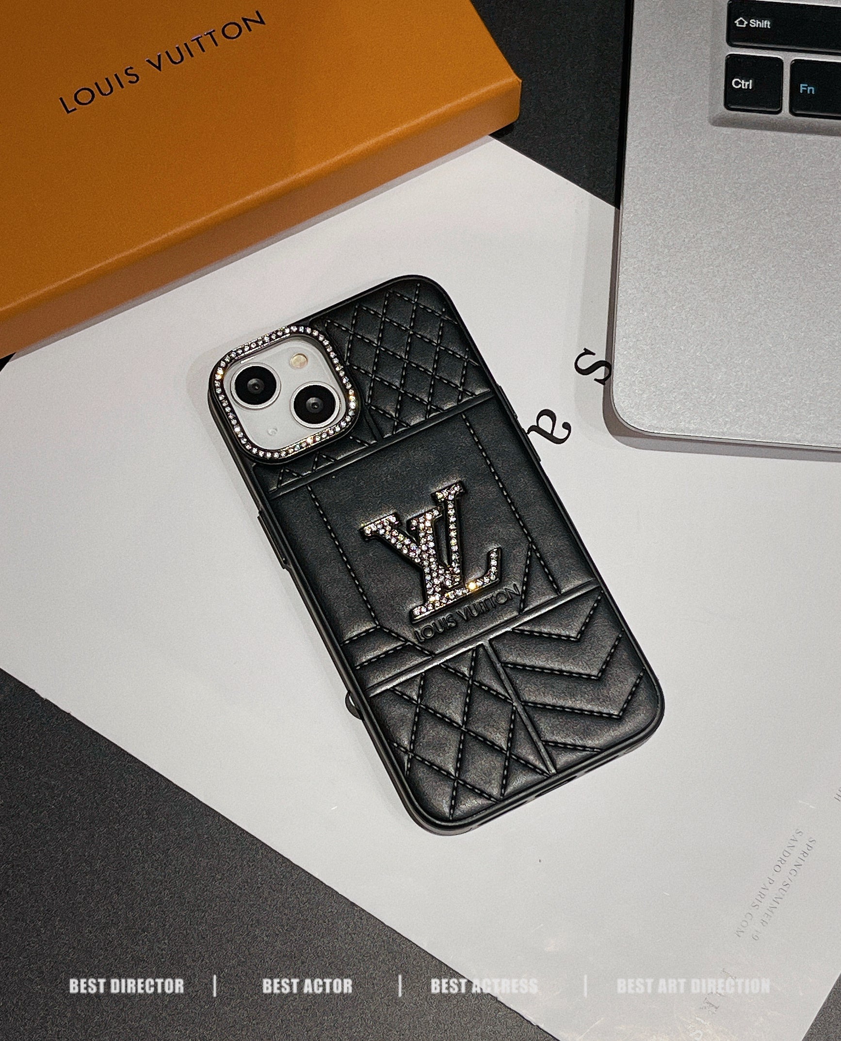 Lou Rhombus Leather iPhone Case