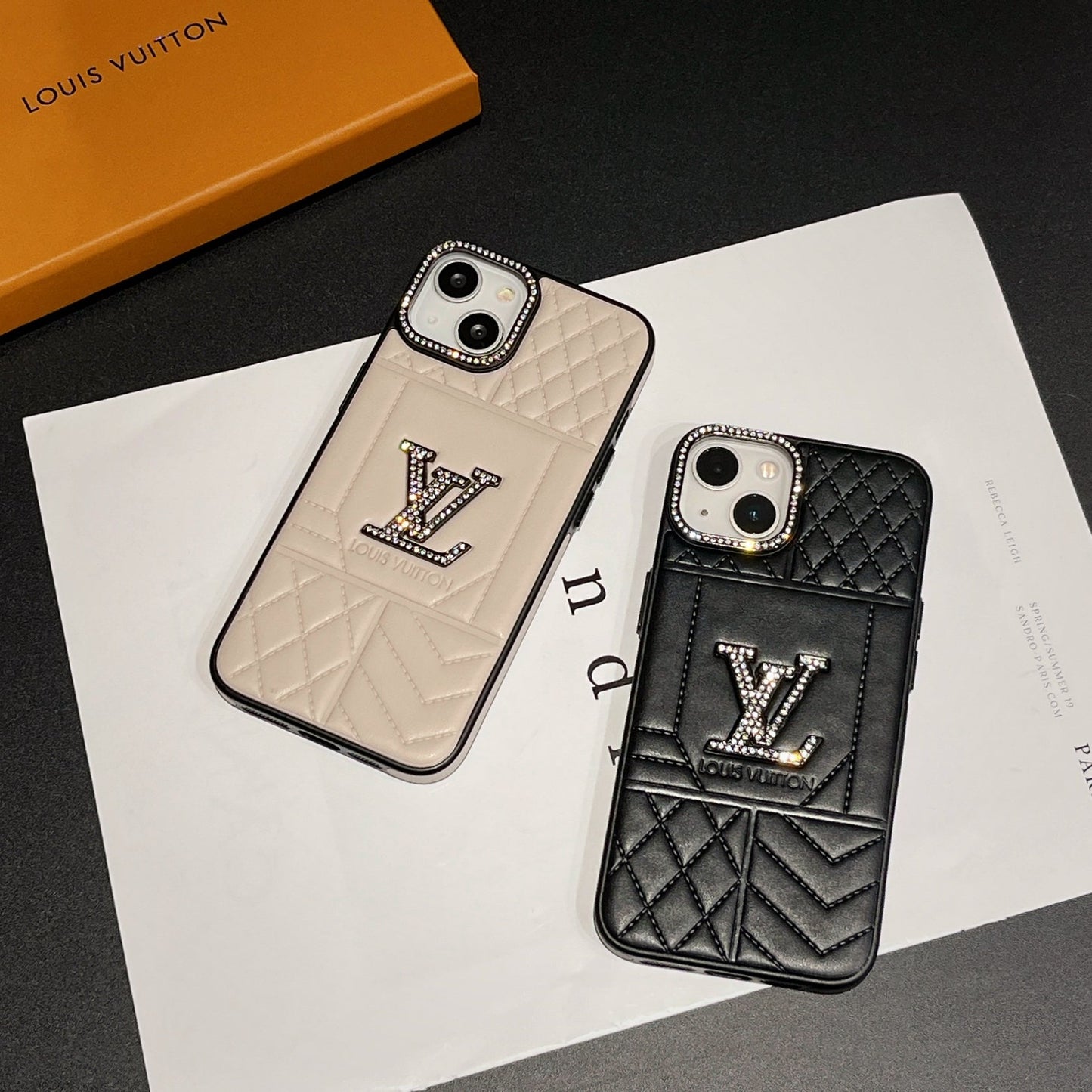 Lou Rhombus Leather iPhone Case