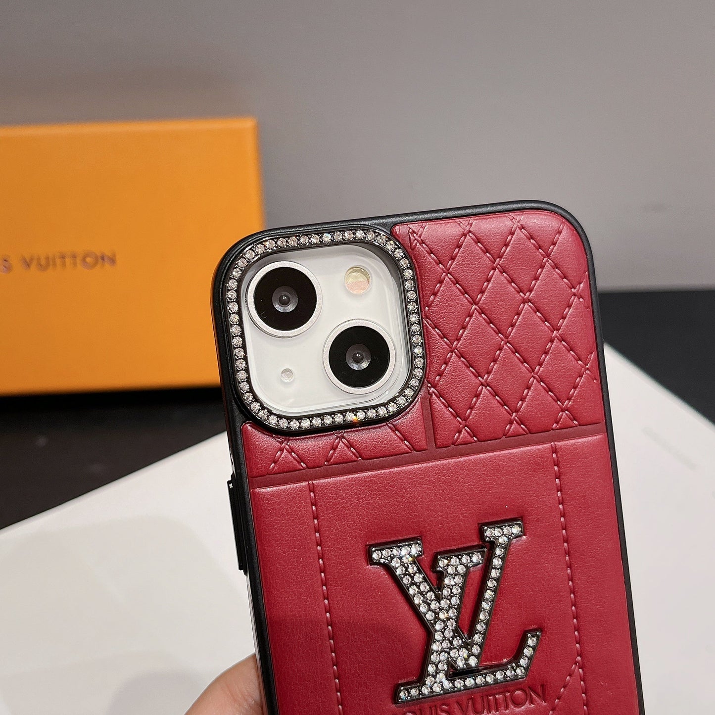 Lou Rhombus Leather iPhone Case
