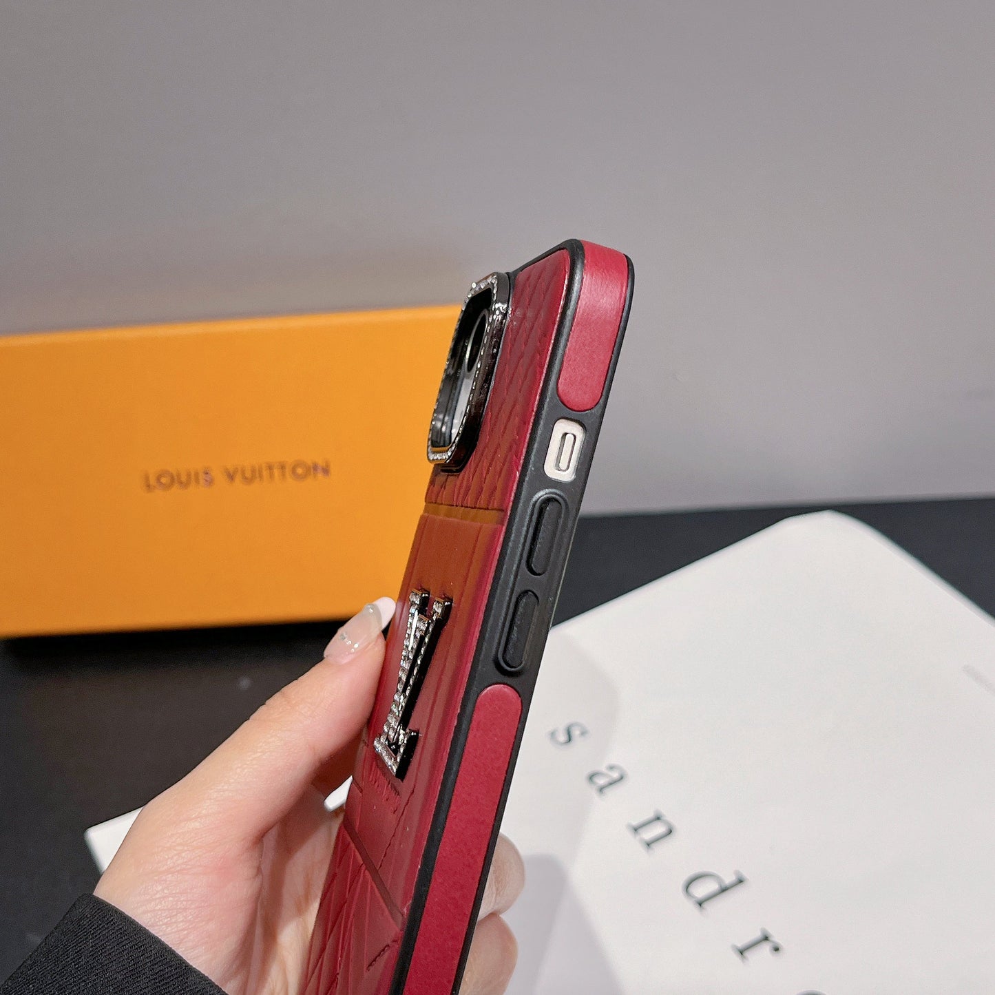 Lou Rhombus Leather iPhone Case