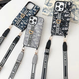 CD Crossbody Scarves Leather iPhone Case