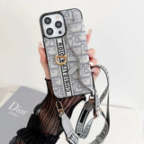 CD Crossbody Scarves Leather iPhone Case