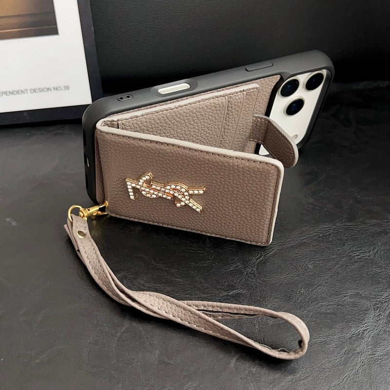 Saint Leather Hand Chain iPhone Case