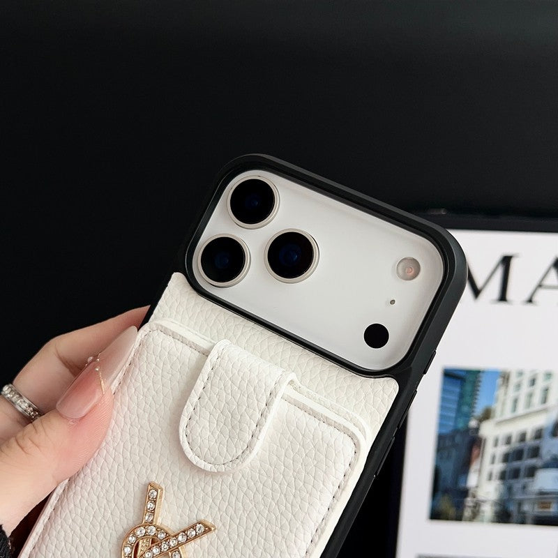 Saint Leather Hand Chain iPhone Case
