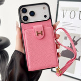 H Leather Hand Chain iPhone Case