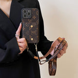 Lou Card Bag Chain Brown iPhone Case