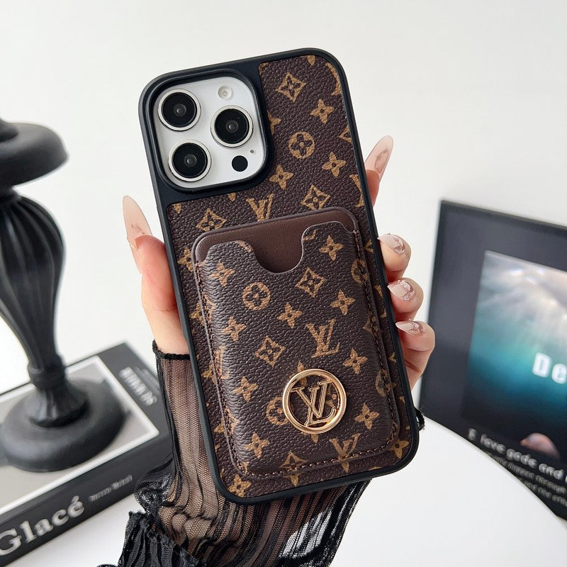 Lou GG New Card Holder Black Camera Cover iPhone 17 Case