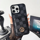 Lou New Card Holder Black Camera Cover iPhone Case