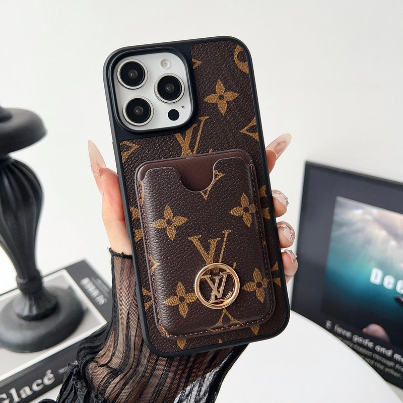 Lou GG New Card Holder Black Camera Cover iPhone 17 Case