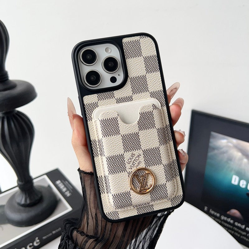 Lou GG New Card Holder Black Camera Cover iPhone Case