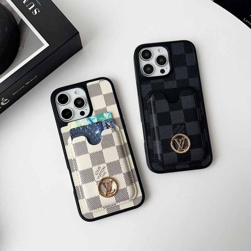 Lou GG New Card Holder Black Camera Cover iPhone Case