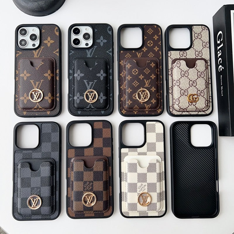 Lou New Card Holder Black Camera Cover iPhone Case