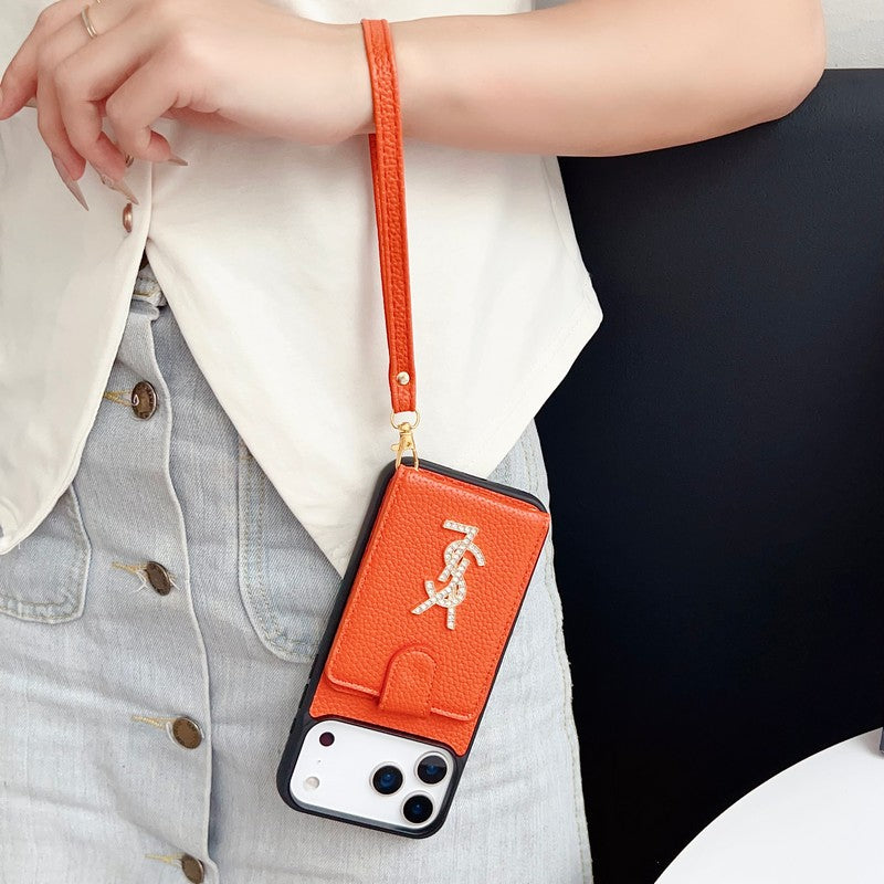 Saint Leather Hand Chain iPhone Case