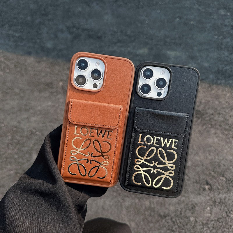 Loe Black & Brown Card Bag Cover iPhone Case